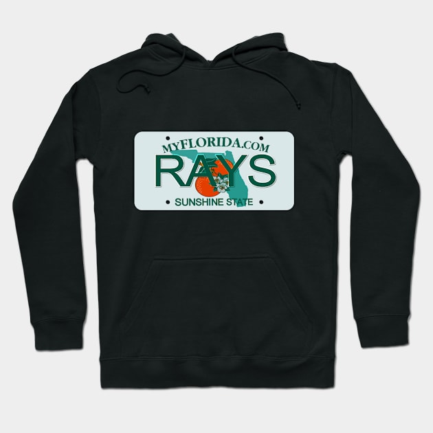 Rays Florida License Plate Hoodie by Mel's Designs